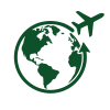 Gringo Investor Global Icon – Expat Investing Ícone de globo com avião, representando investimentos internacionais e o foco em expatriados do Gringo Investor.